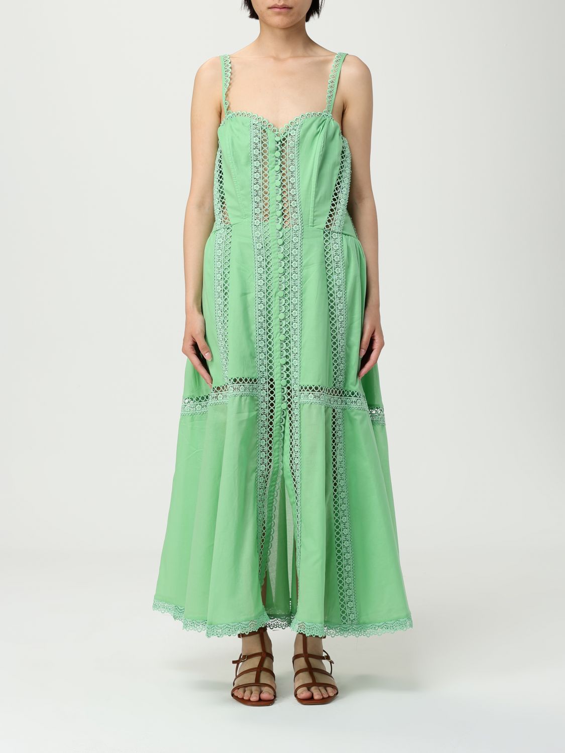 Shop Charo Ruiz Dress Woman Color Green