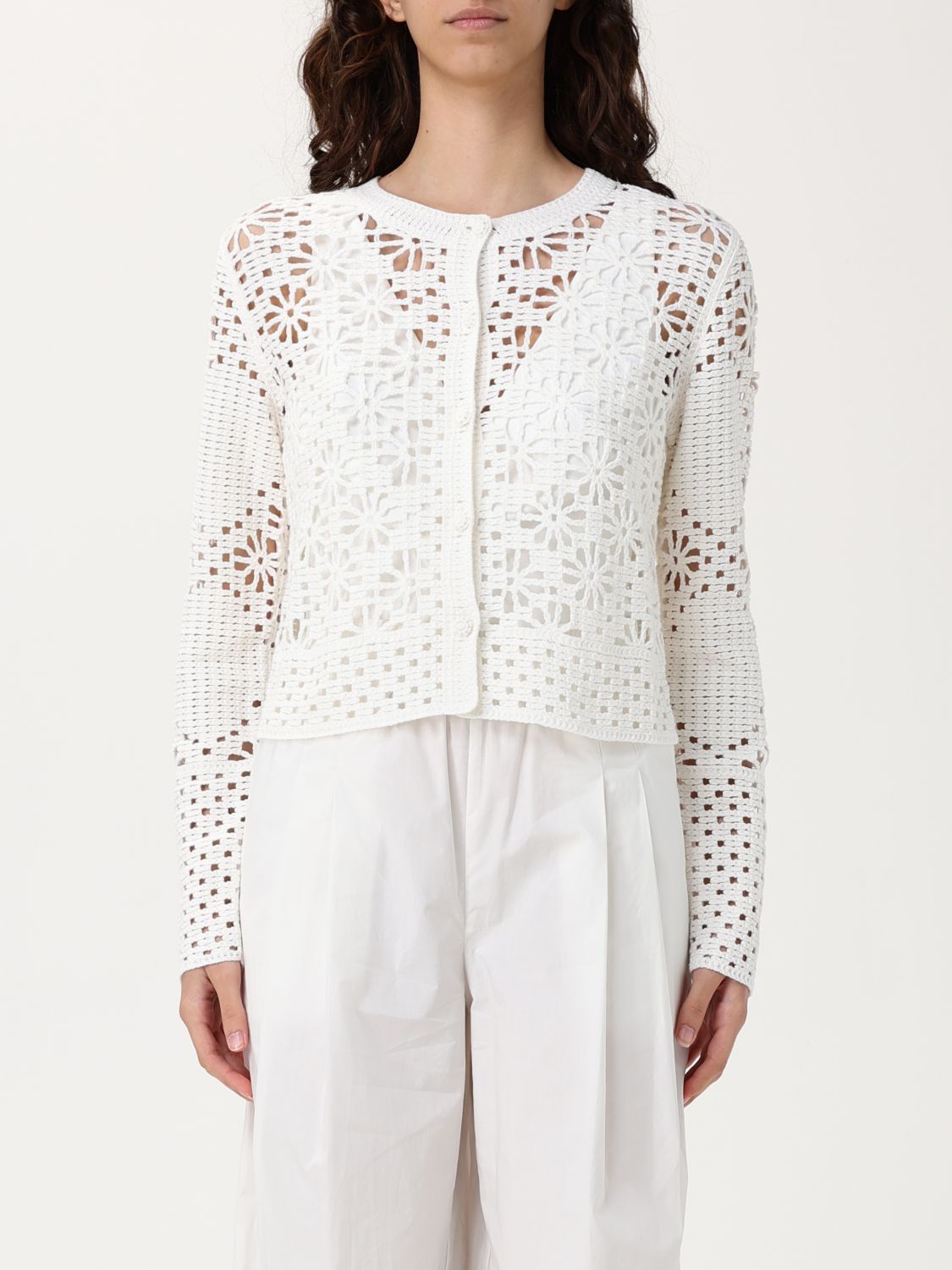 Shop Twinset Jacket Woman Color White