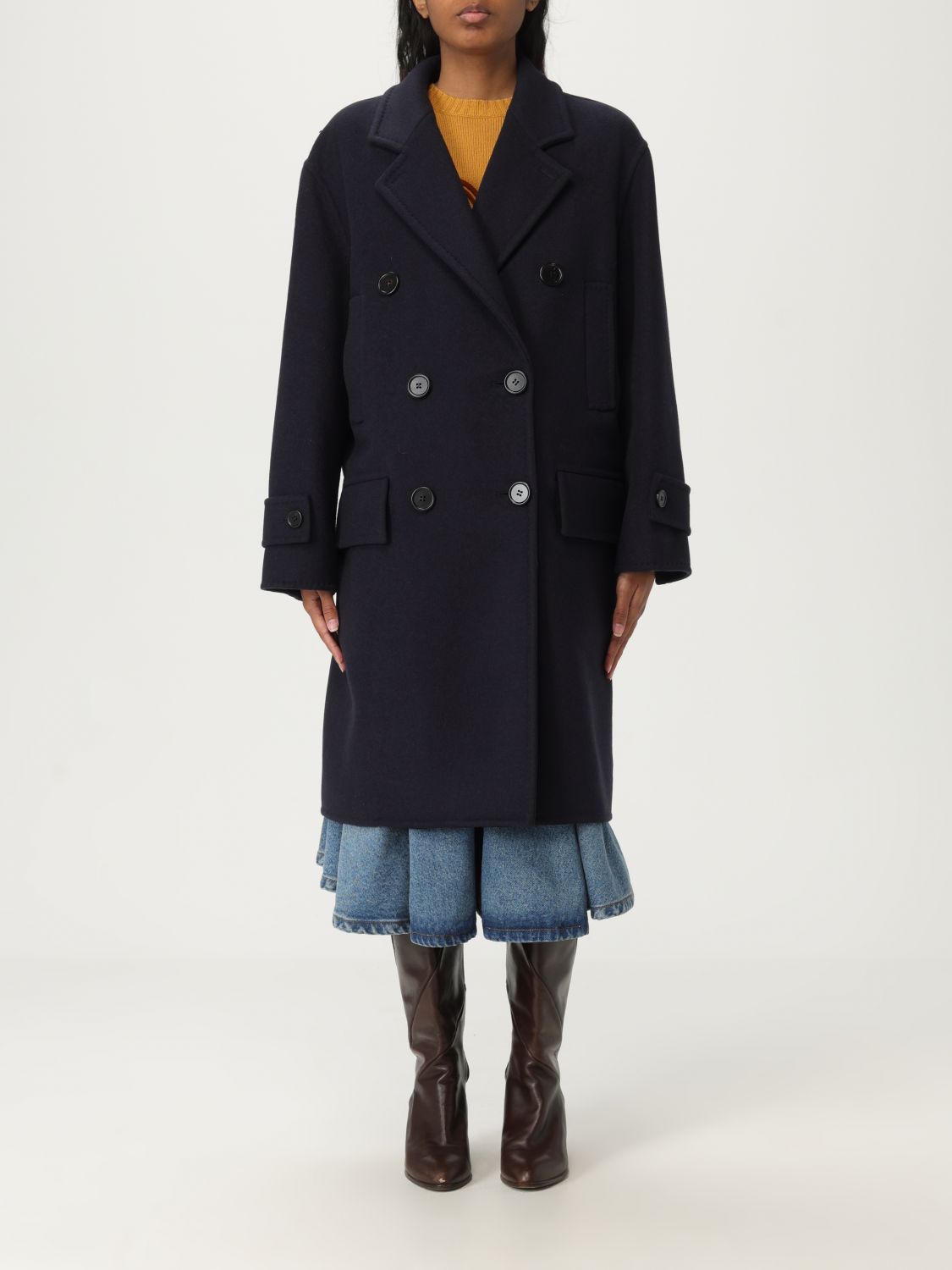 Shop Max Mara Coat Woman Color Blue