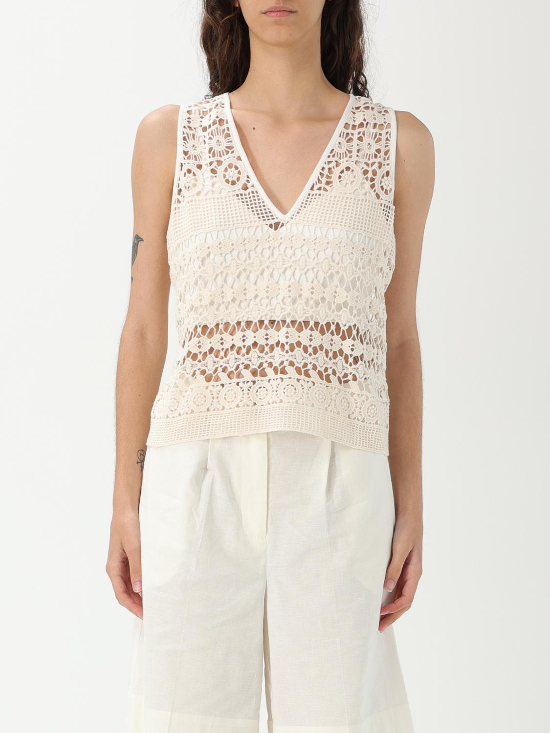 Twinset Actitude Top Woman Color White In Brown