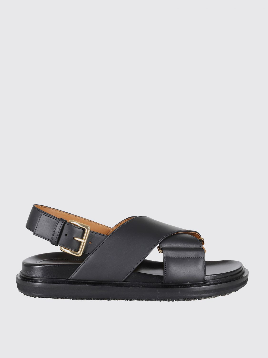 Marni Woman Sandals Black Size 6 Soft Leather In Black