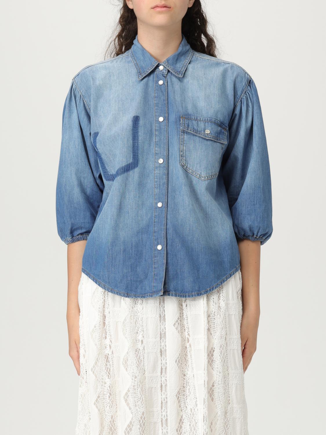 Pinko Chemise En Jean À Manches Trois-quarts