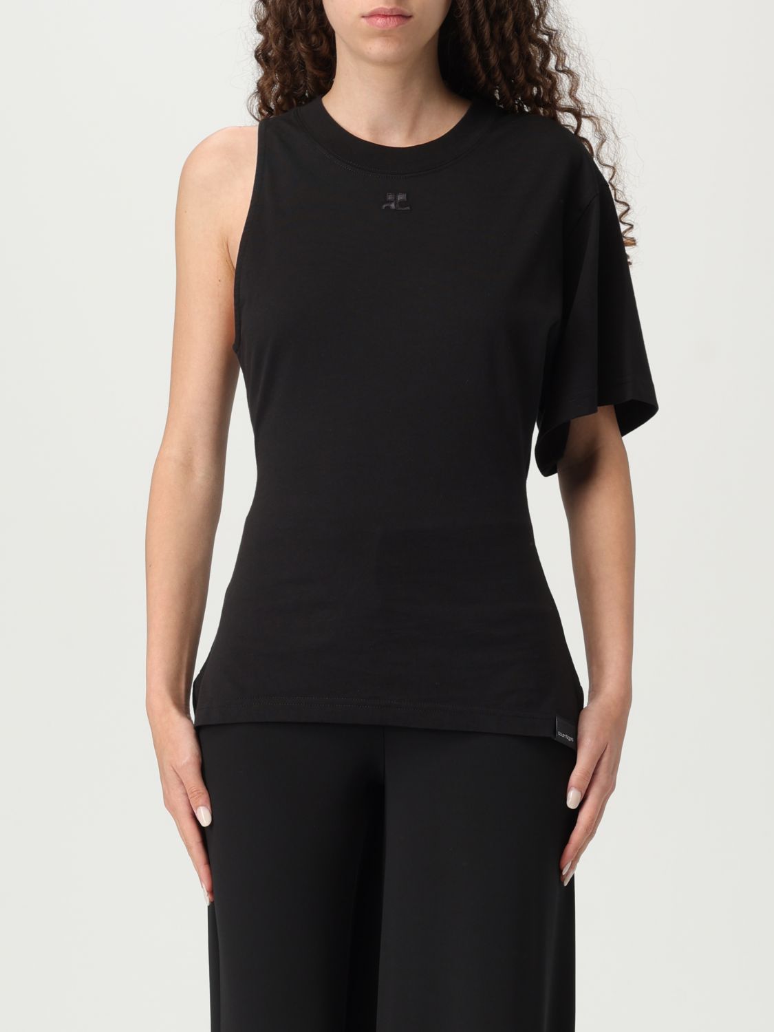 Shop Courrèges Top Woman Color Black