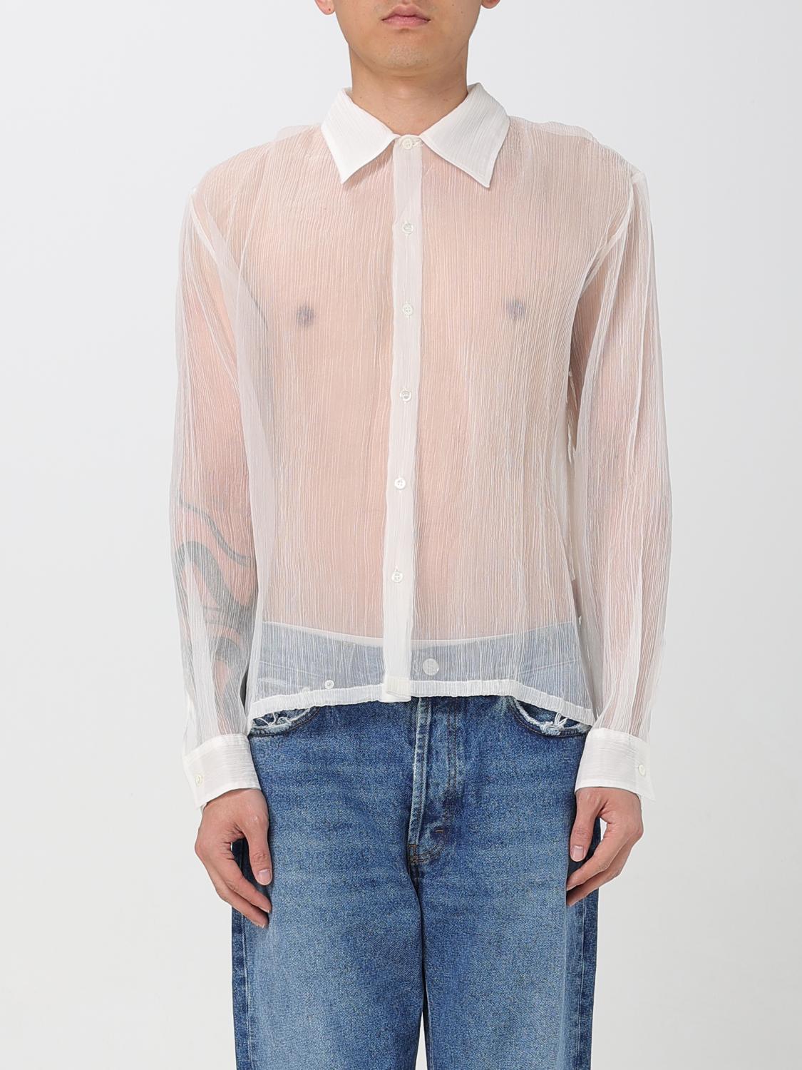 Séfr Pleated Sheer Shirt In White
