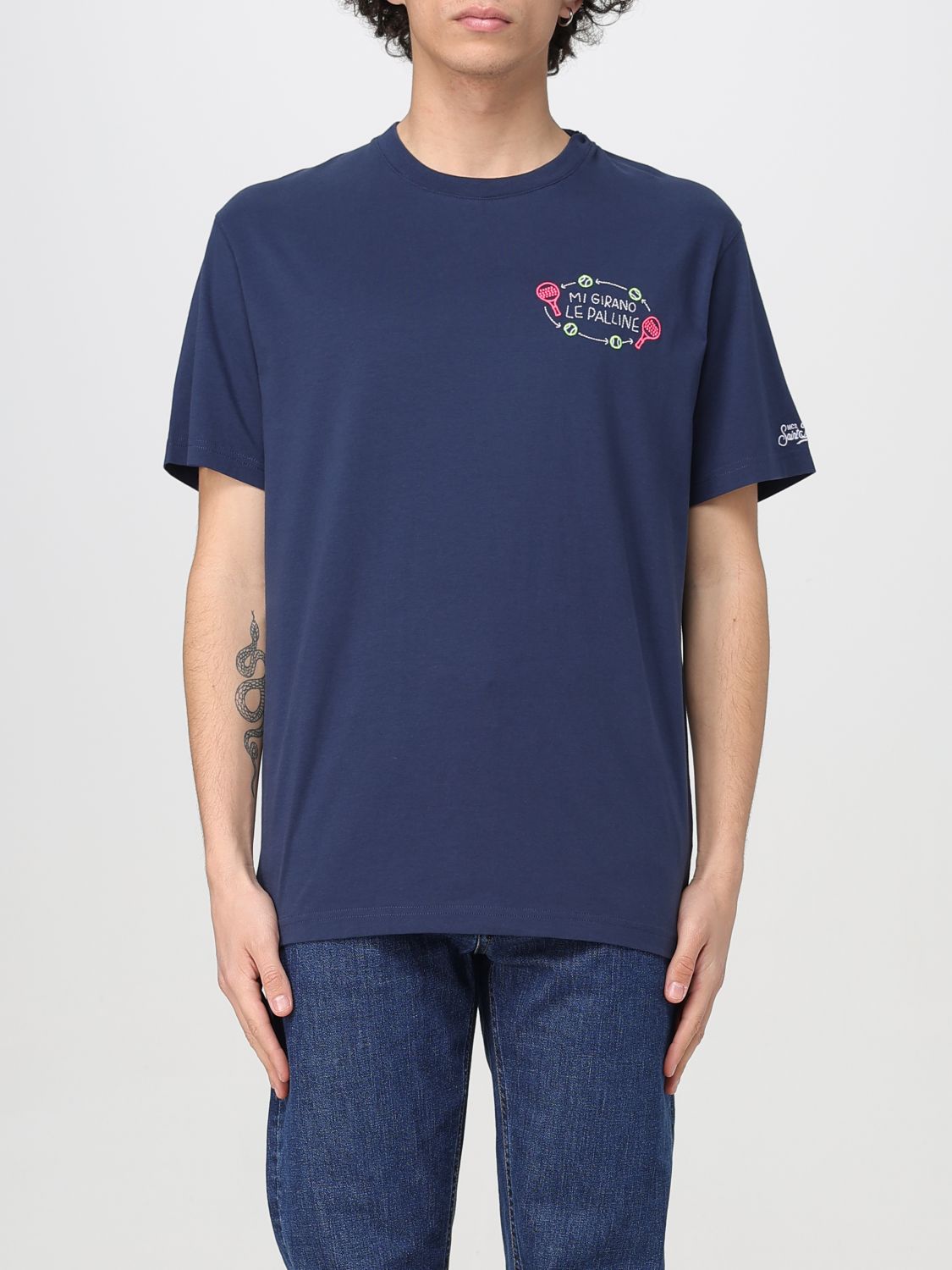 Shop Mc2 Saint Barth T-shirt Men Color Blue