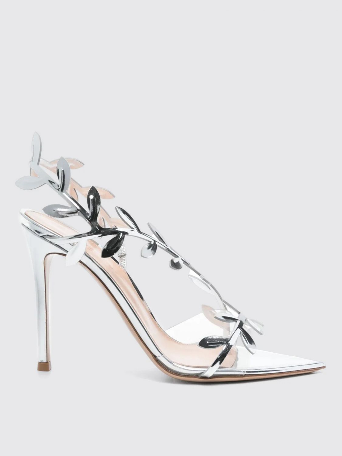 Gianvito Rossi Silver Flavia Heeled Sandals