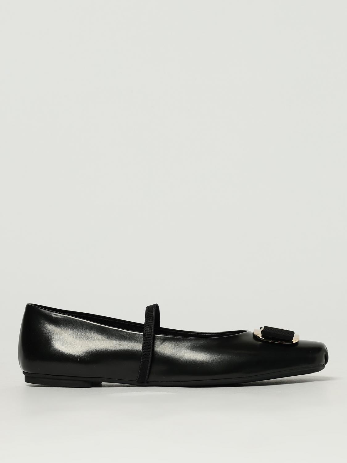 Ferragamo New Vara Bow-embellished Ballet Flats In Black