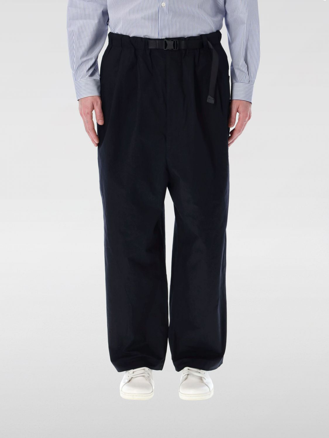 Comme Des Garçons Relaxed Fit Joggers With Adjustable Belt And Side Pockets In Blue