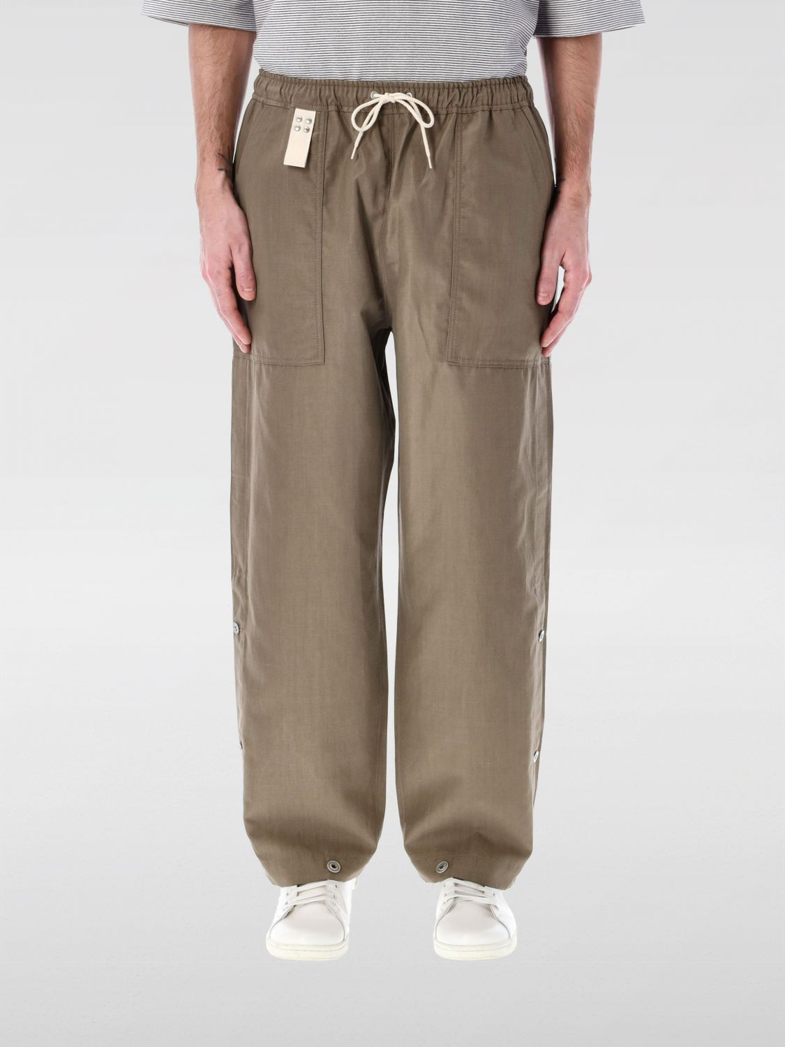 Comme Des Garçons Relaxed-fit Buttoned Pants With Side Detailing In Grey
