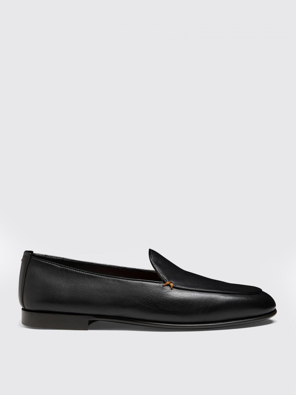 SANTONI Loafers Men color Black　サントーニ ローファー メンズ カラー ブラック SANTONI