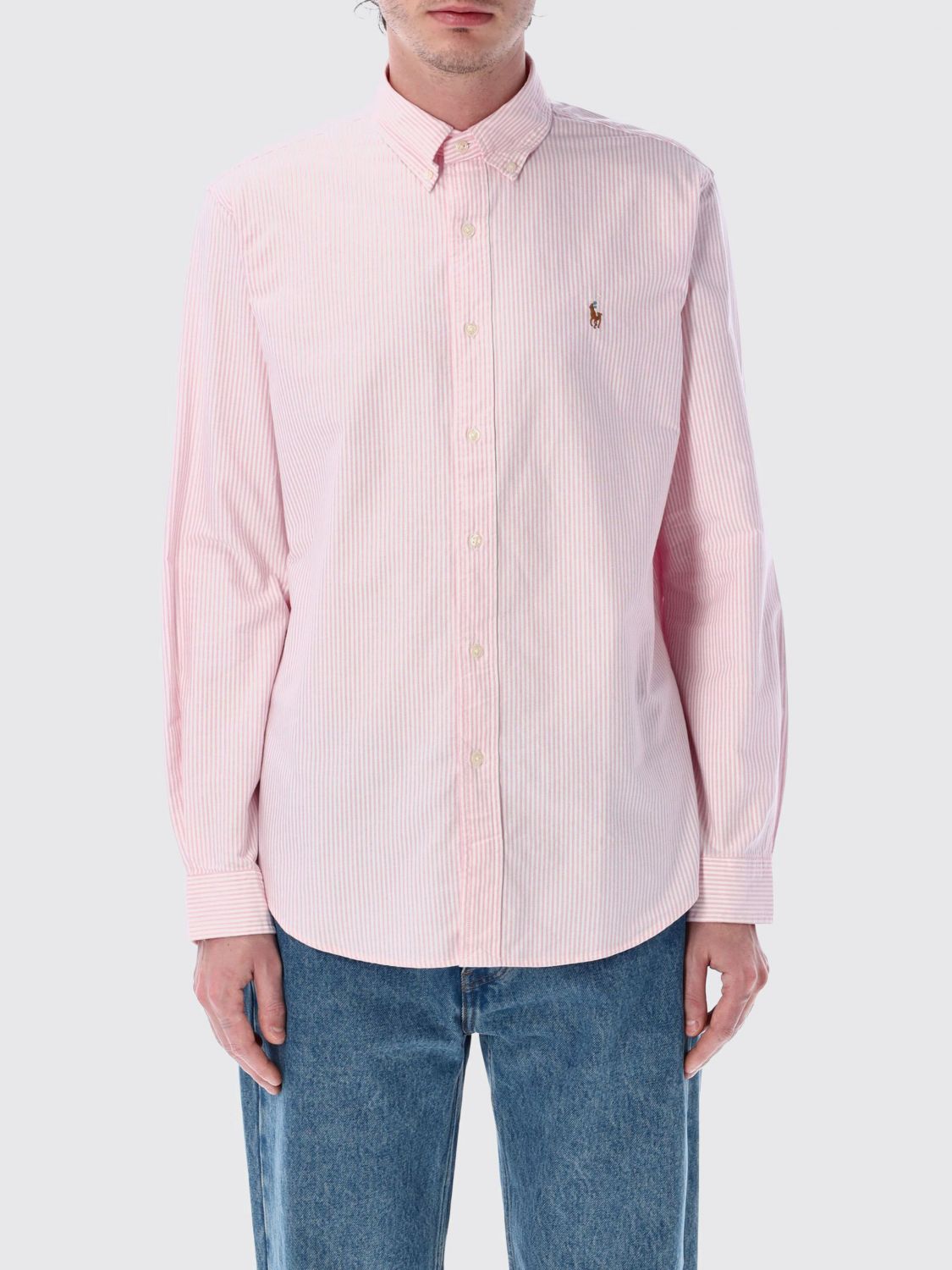 Polo Ralph Lauren Custom Striped Oxford Shirt With Button-down Collar