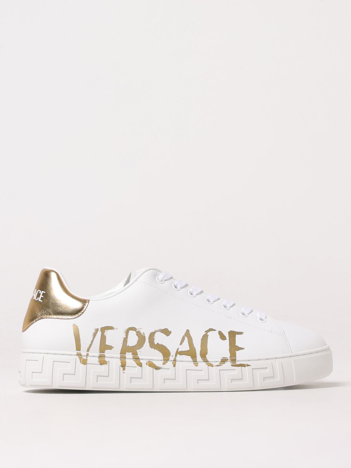 Versace Logo Greca Low-top Sneakers In White