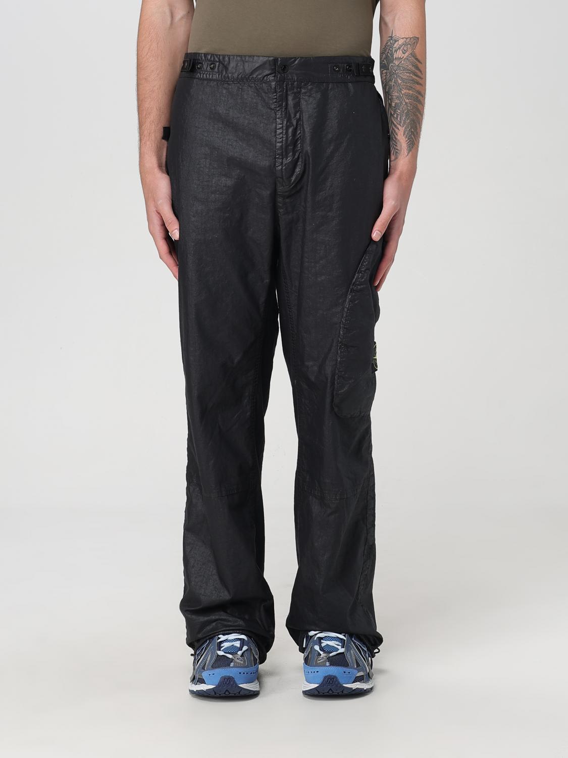 Stone Island Black Organic Look Nylon Panama-tc Cargo Pants