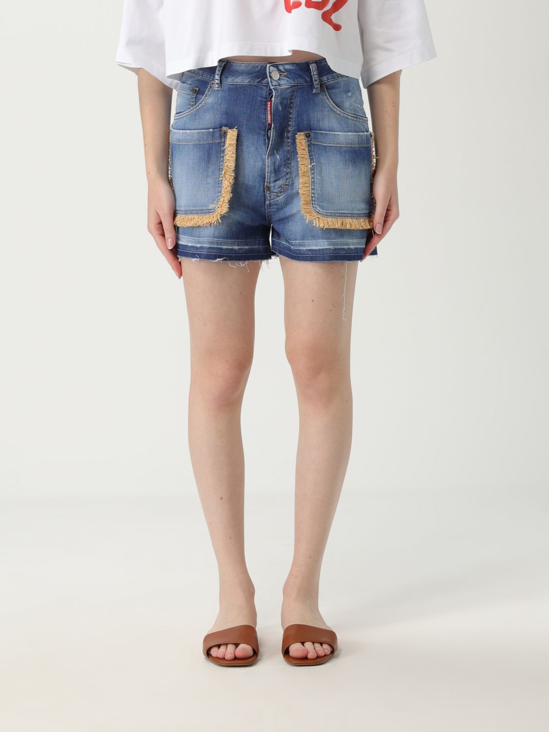 Dsquared2 Shorts Damen Farbe Denim In Blue