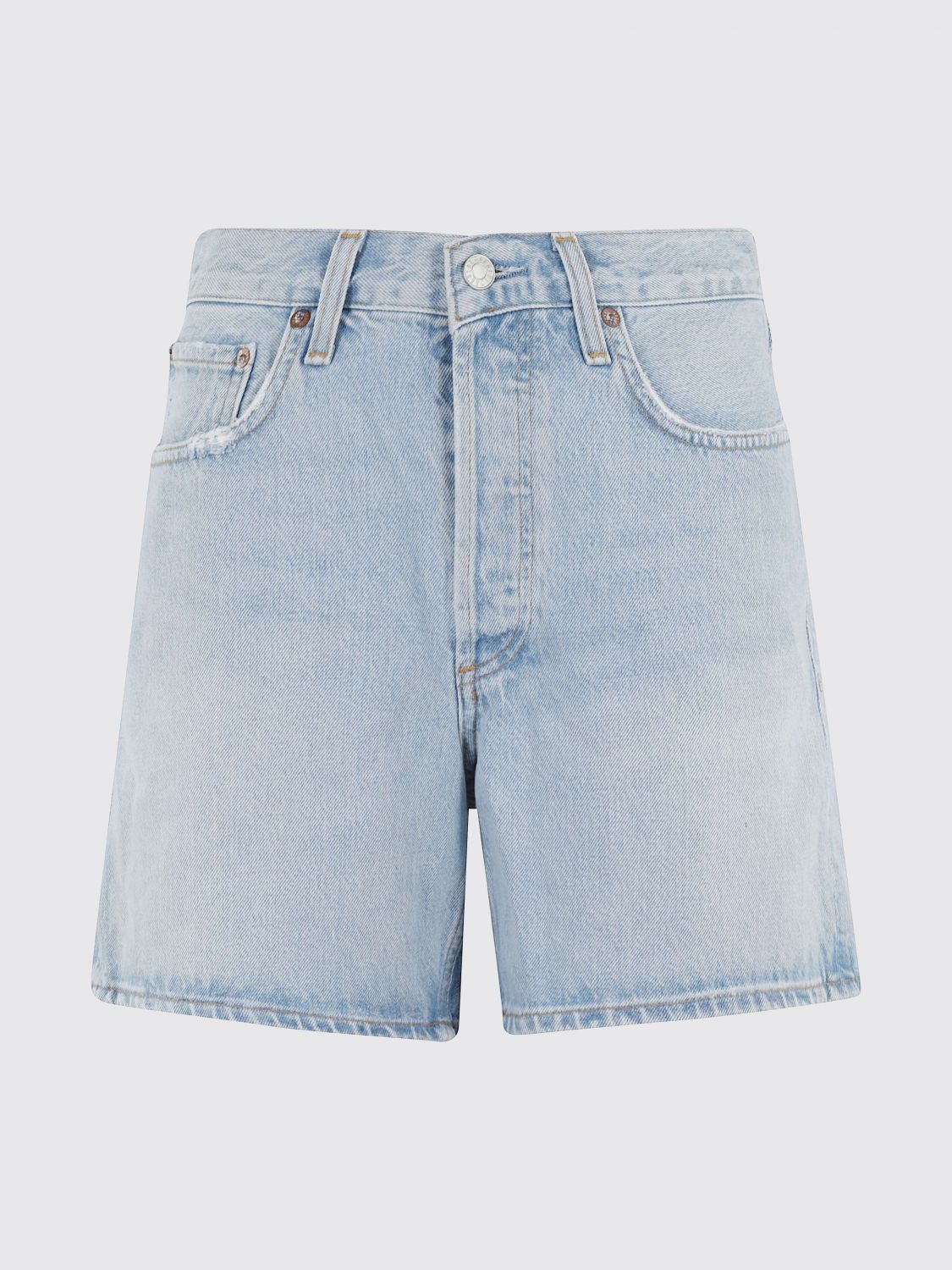 Agolde Shorts Woman Color Blue In Multi