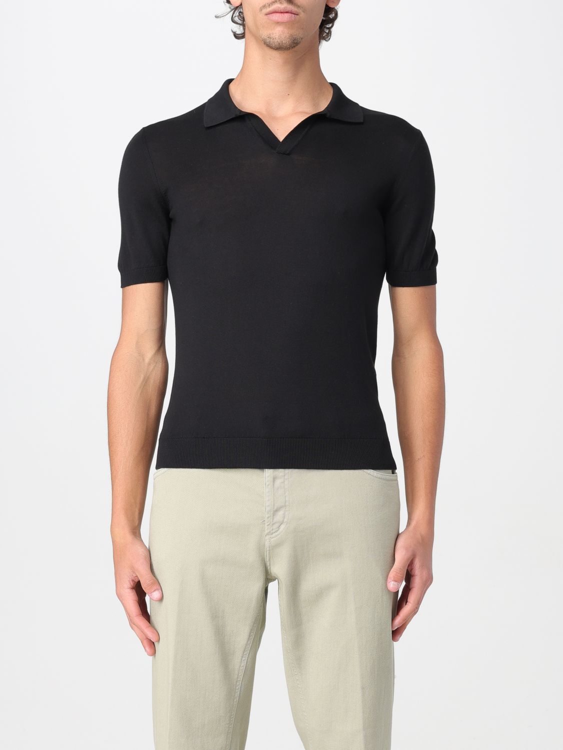 Shop Tagliatore Polo Shirt Men Color Black