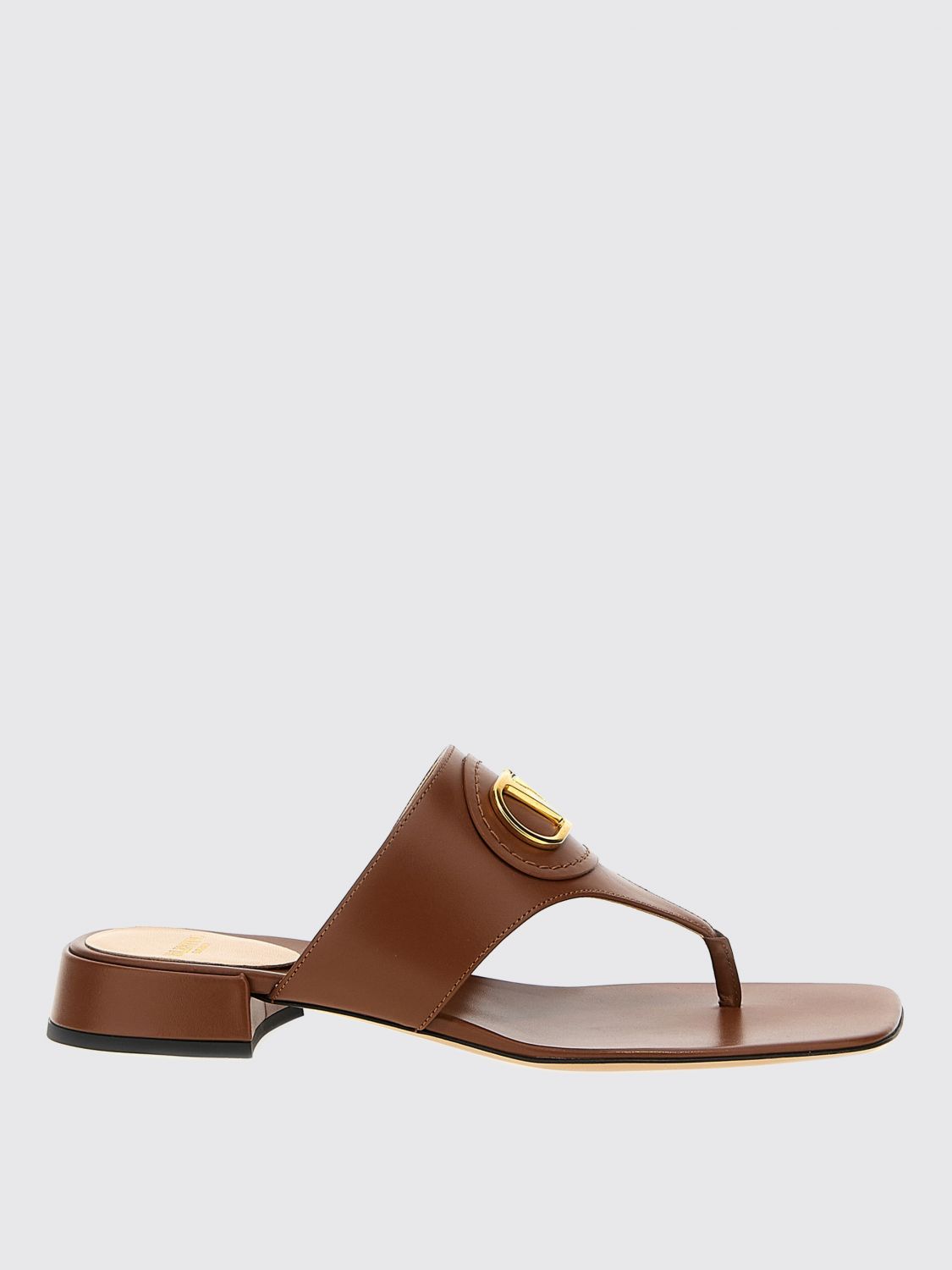 Valentino Vlogo Plaque Square Open Toe Slides