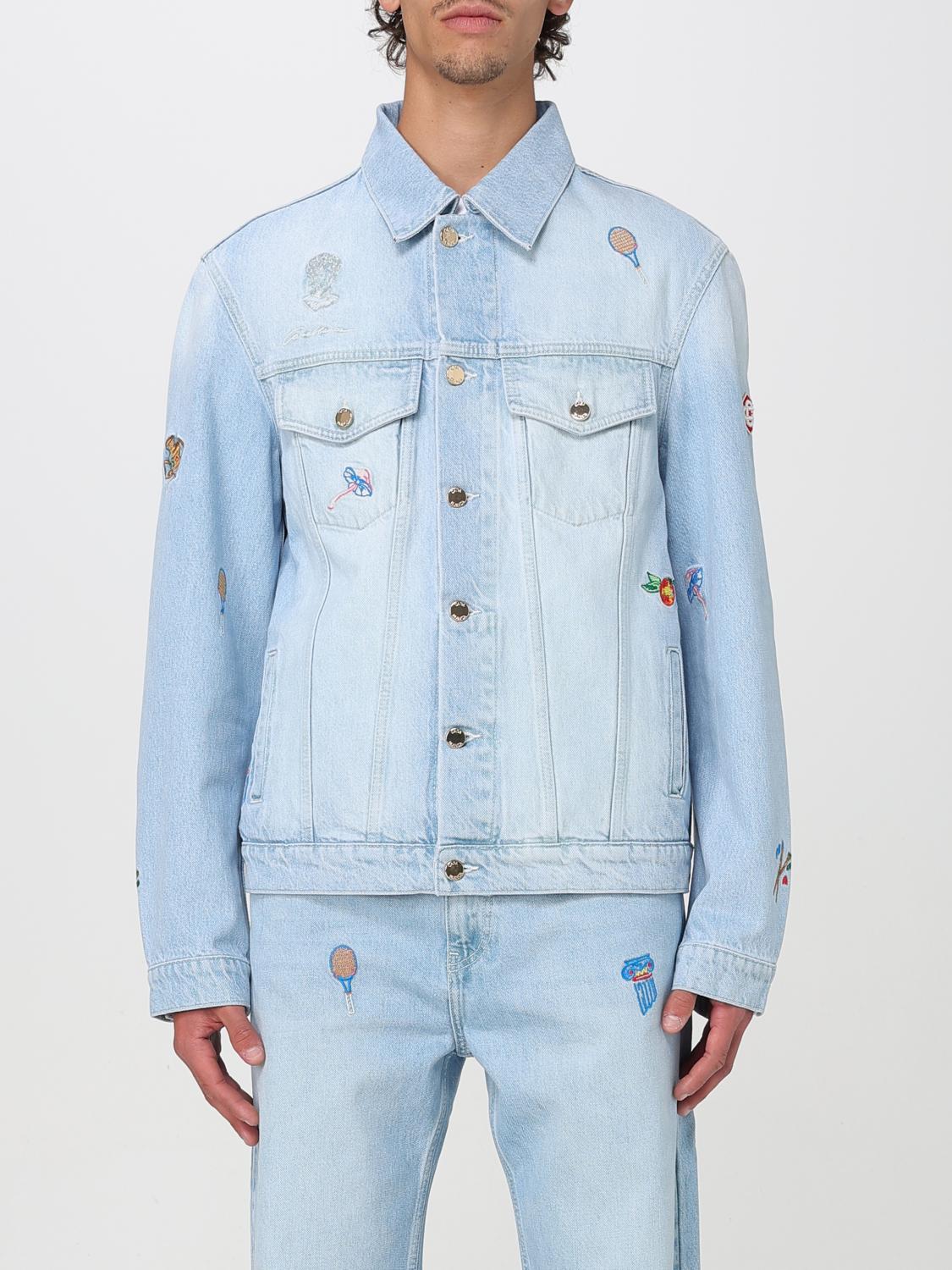 Casablanca Embroidered Motif Casual Jackets And Parka Light Blue