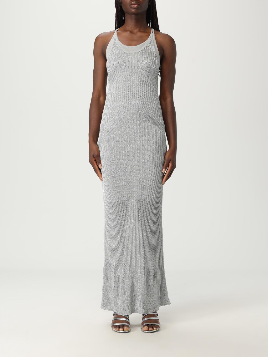 Pinko Nelson Viscose And Metallised Fibre Long Dress