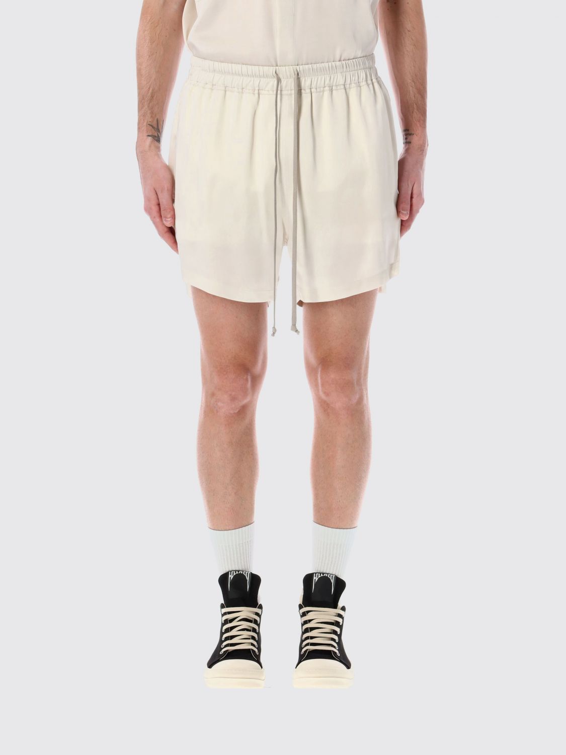 Rick Owens Above-knee Boxers With Elasticized Waistband And Beveled Splits