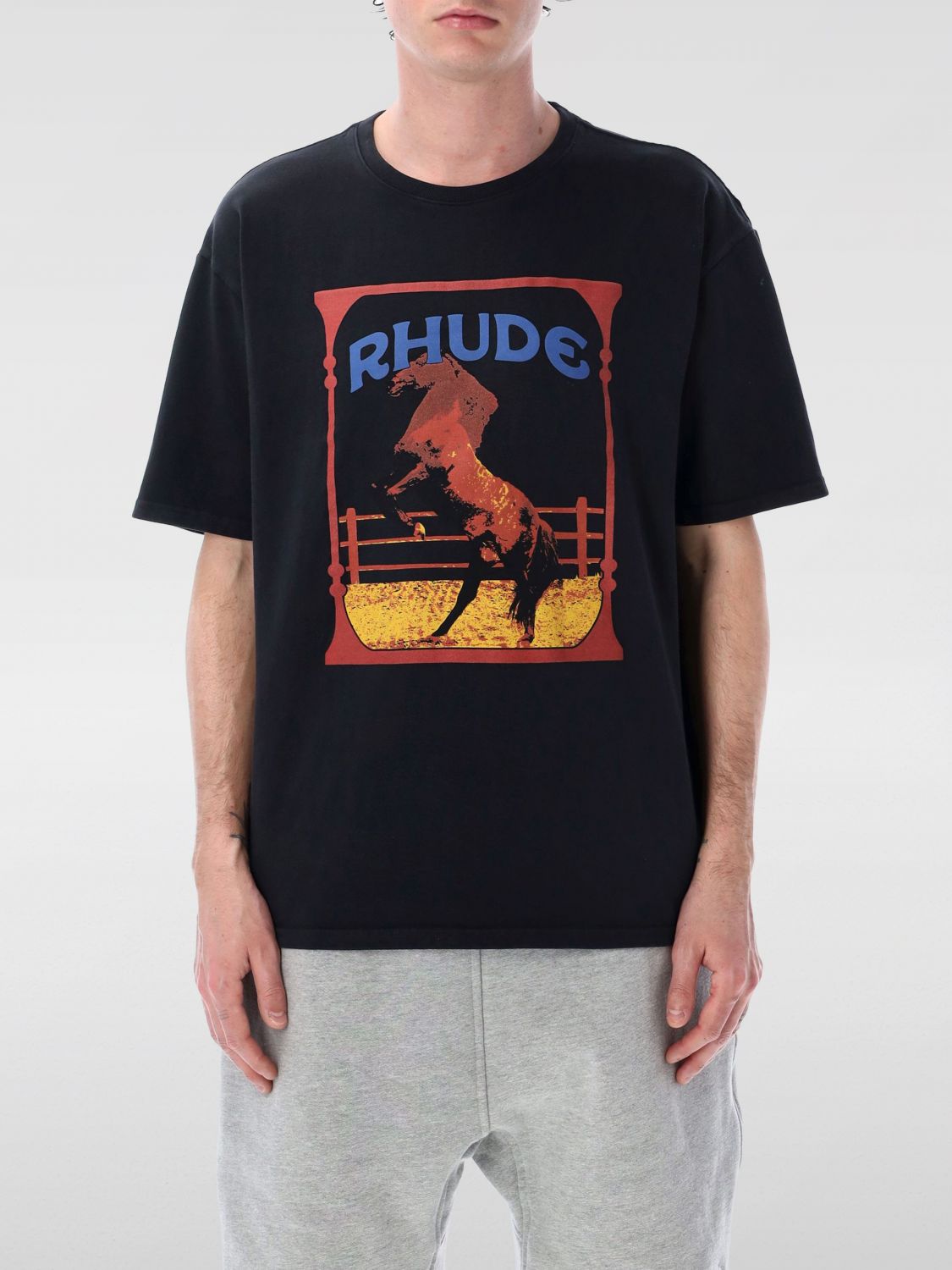 Rhude Cadre Noir Logo-print Cotton-jersey T-shirt