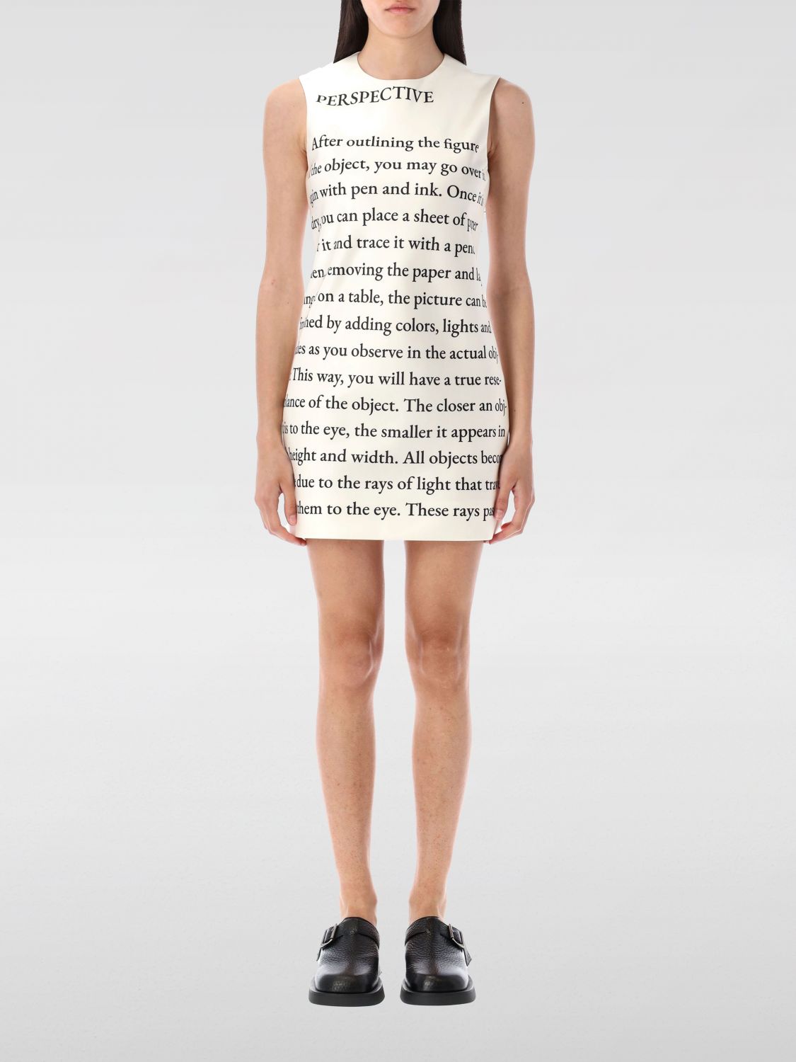 Jw Anderson Off-white Text Print Shift Minidress
