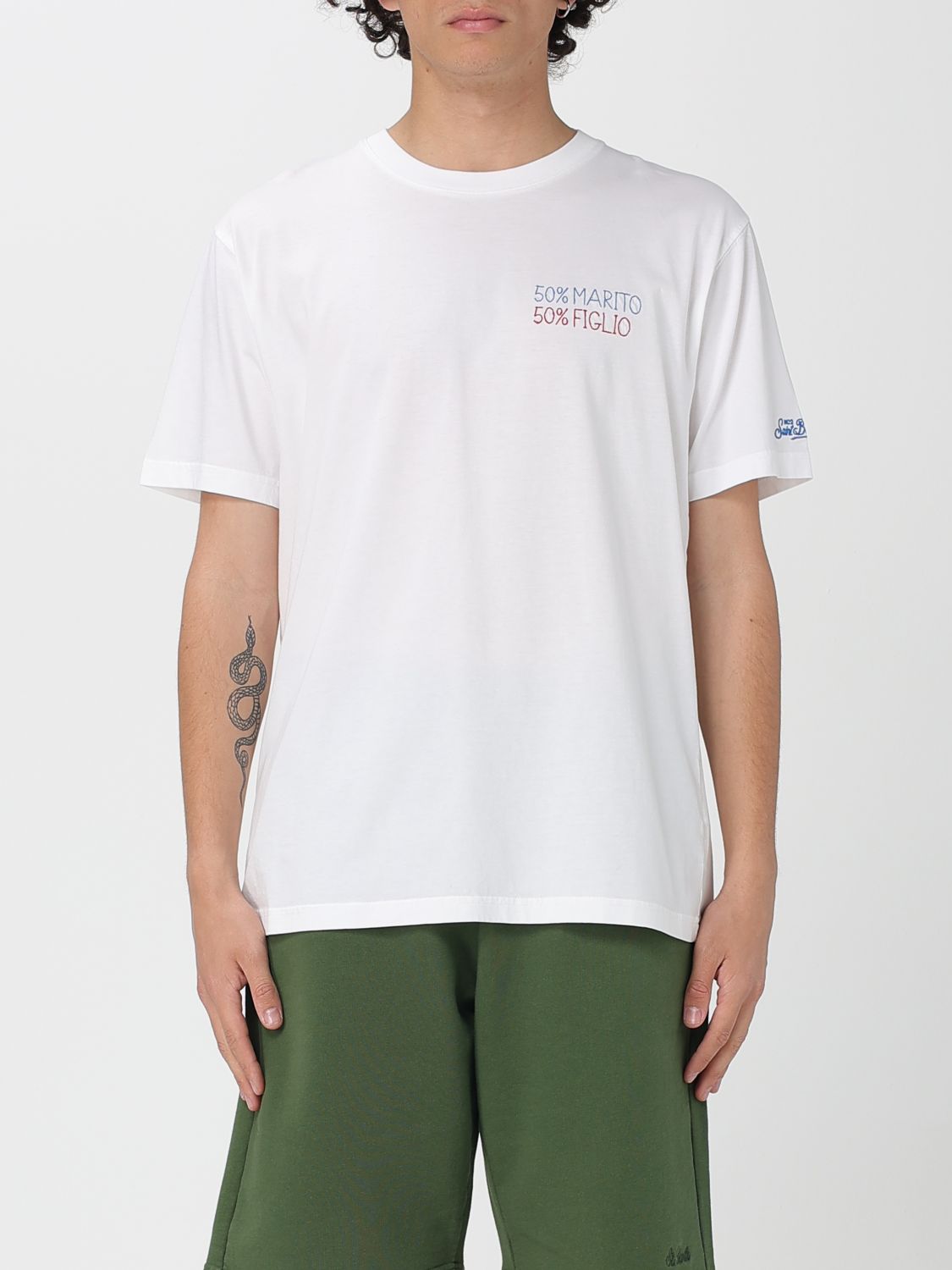 Shop Mc2 Saint Barth T-shirt Men Color Yellow Cream