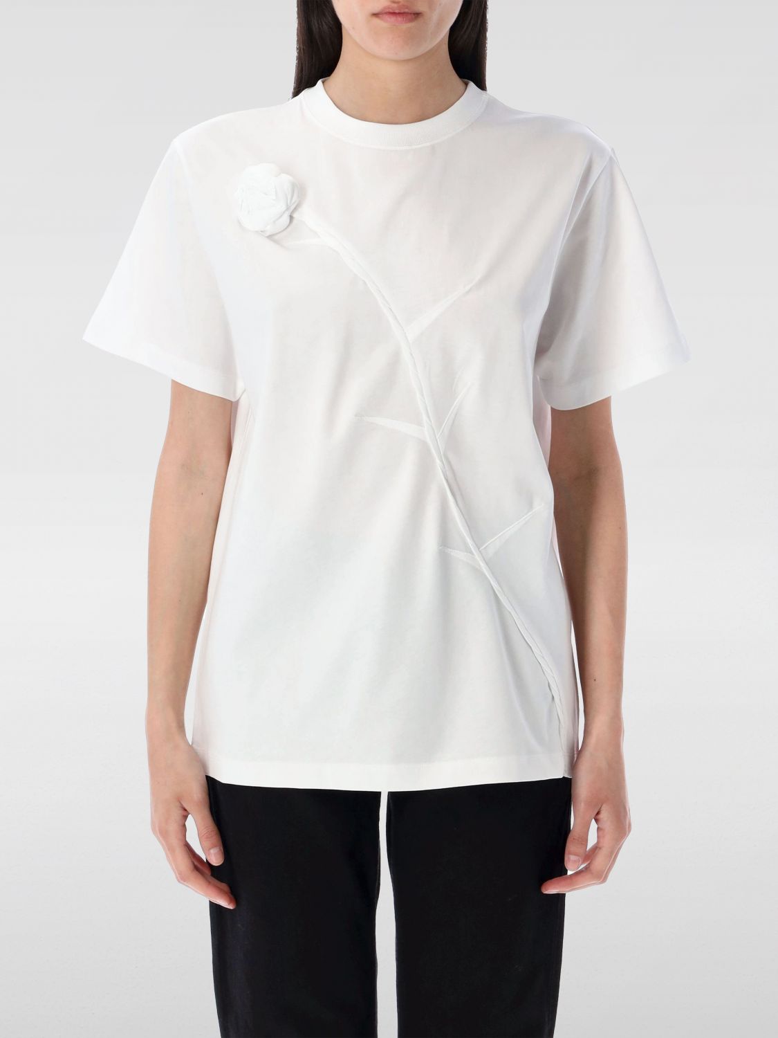 Coperni Floral Embellished Round Neck T-shirt