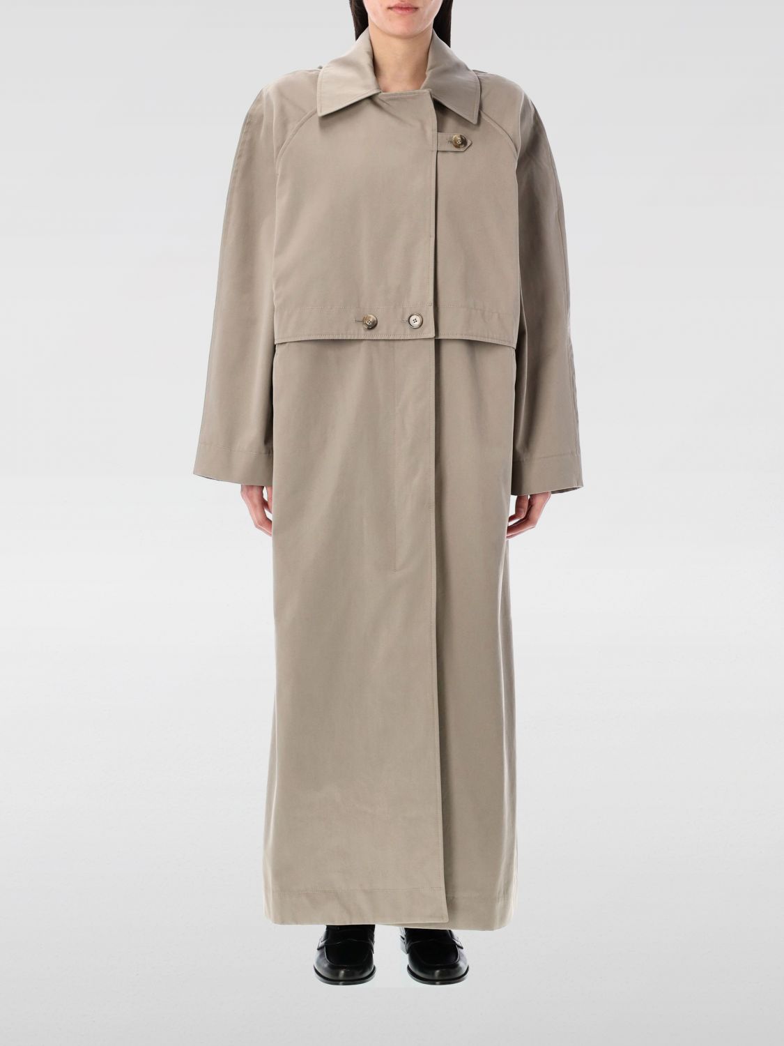Remain Birger Christensen Remain Trench Coat With Cropped Overlay And Classic Collar