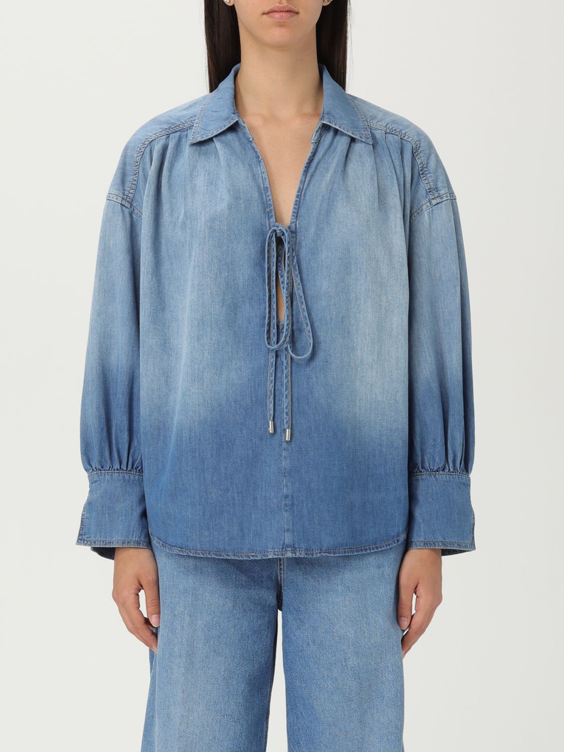 Shop Pinko Top Woman Color Blue