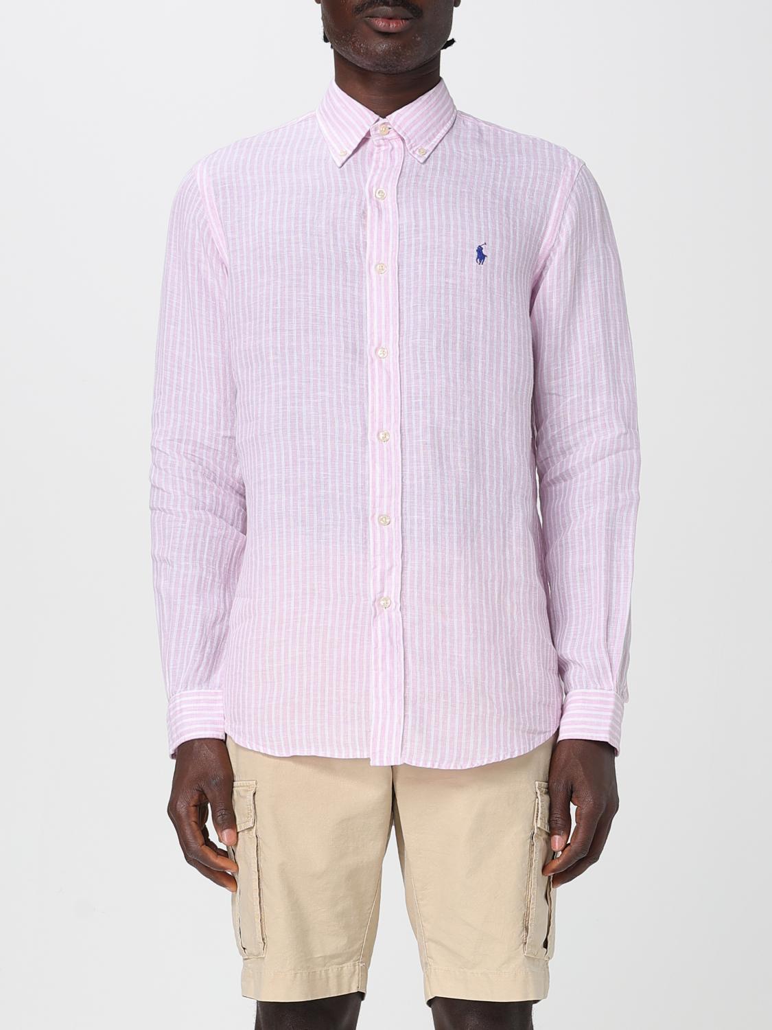 Polo Ralph Lauren Camicia In Lino A Righe Custom-fit