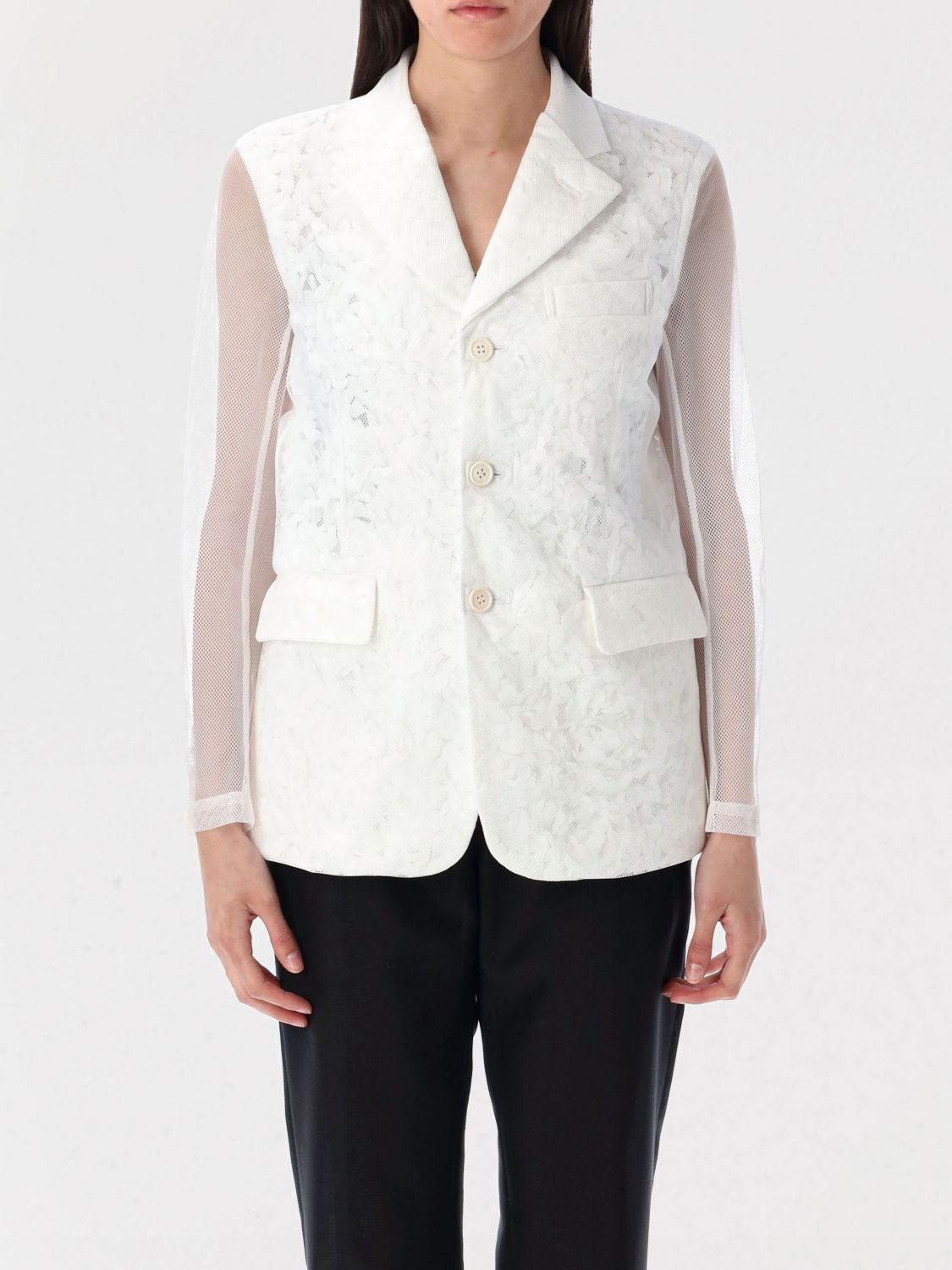 Shop Comme Des Garçons Blazer Comme Des Garcons Woman Color White