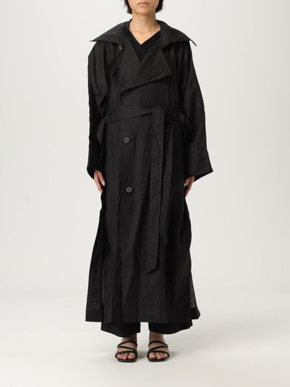 Issey Miyake Coat Woman Color Black