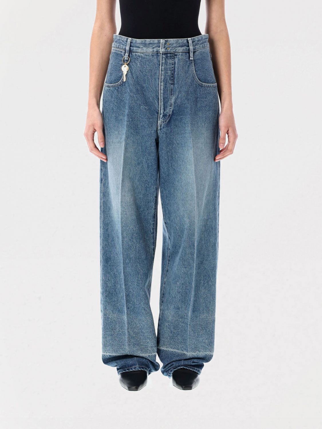 Shop Carven Jeans Woman Color Denim