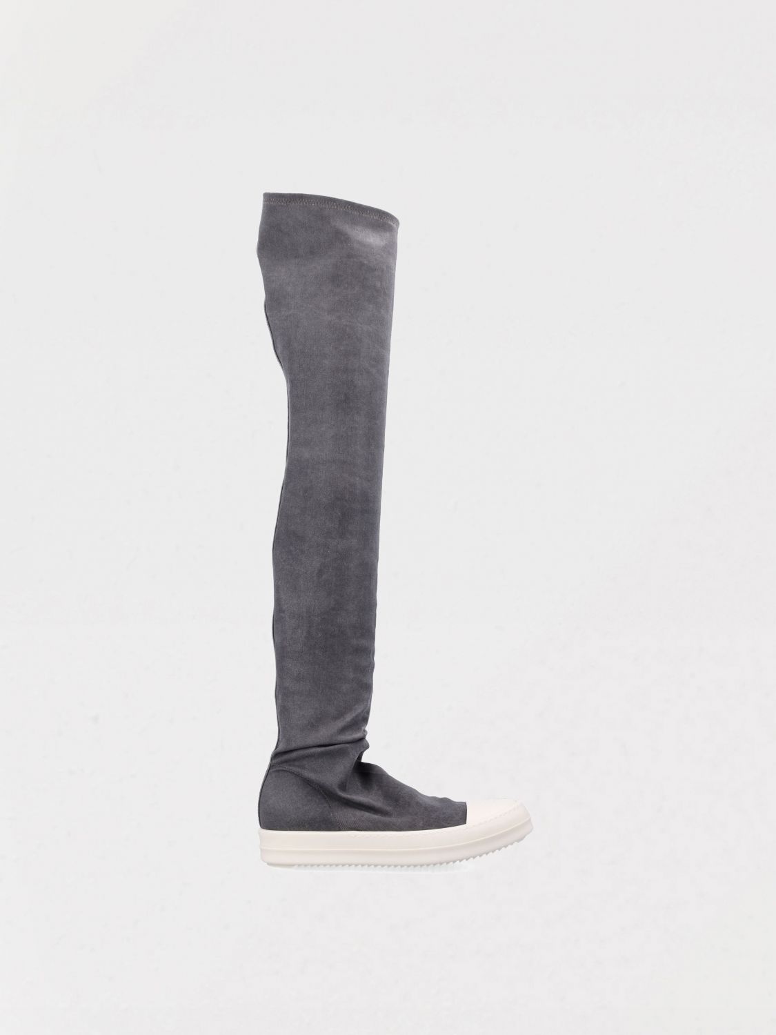 Rick Owens Drkshdw Over-the-knee Sock Sneakers With Contrast Toe Cap In Gray