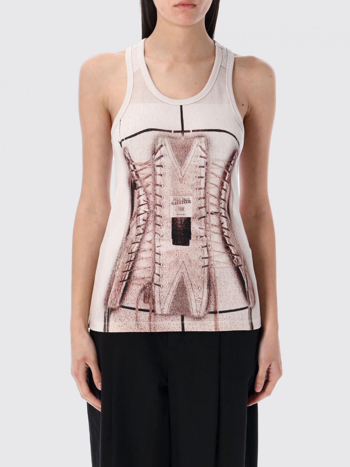 Jean Paul Gaultier Printed Ribbed Sleeveless Top