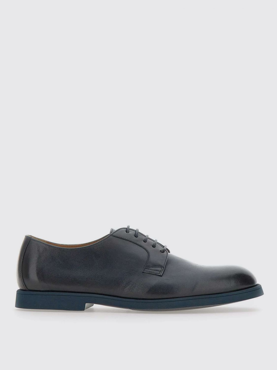 Doucal's Triumph Blue Leather Lace Up Shoes