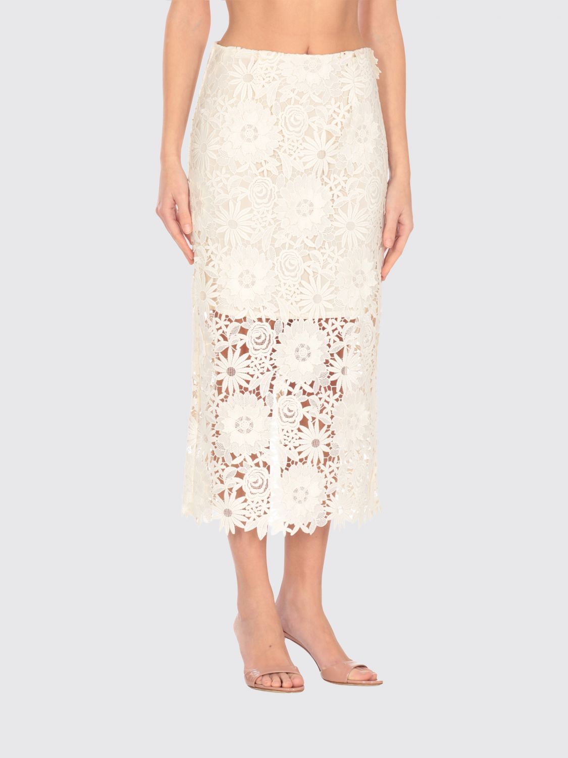 Rotate Birger Christensen Bridal Lace Pencil Skirt