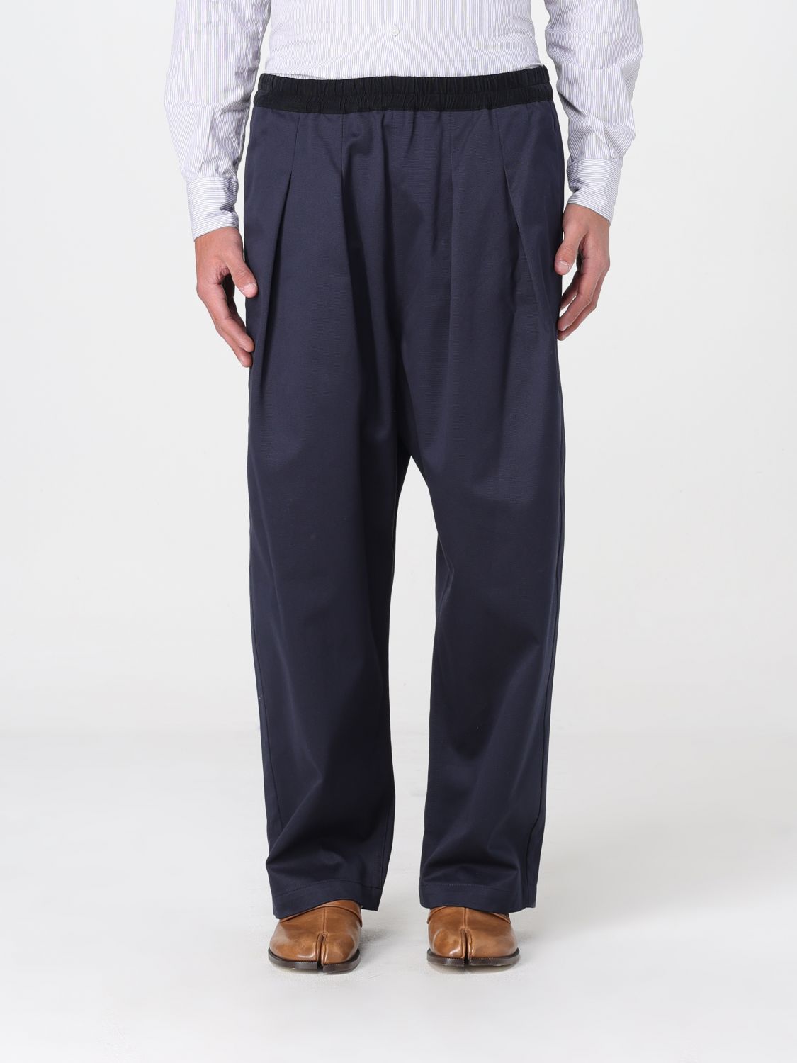 Maison Margiela Loose Fit Cotton Cropped Trousers