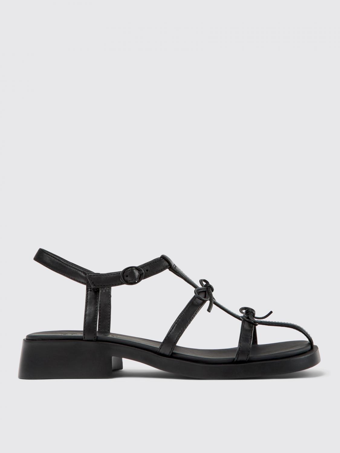 Camper Flat Sandals Woman Color Black