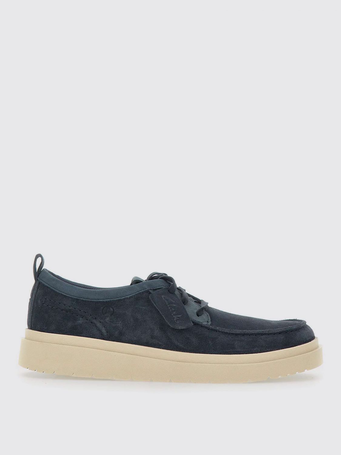 Clarks Polden Moc Suede Lace Up In Navy Blue