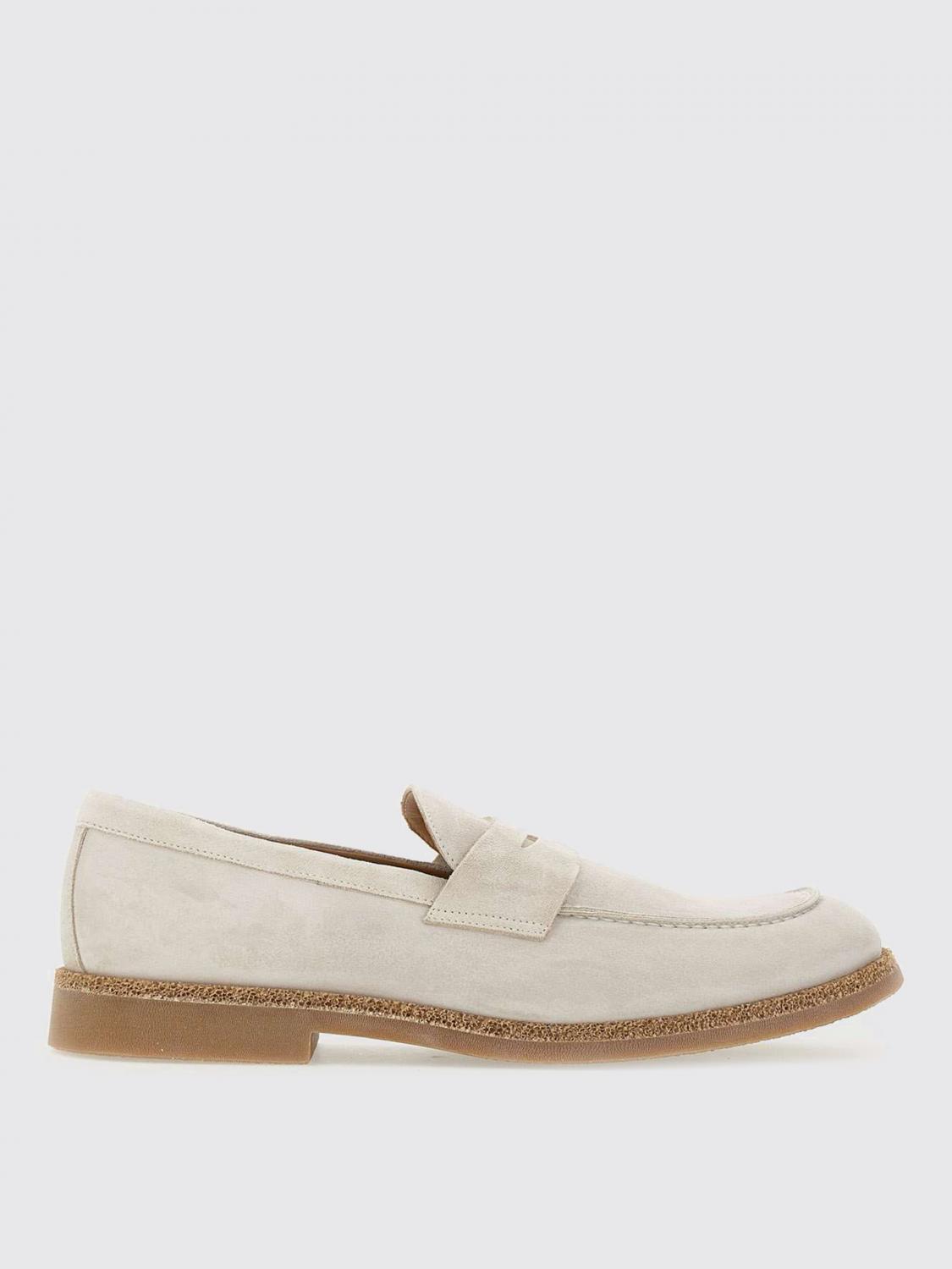 Eleventy Suede Loafers In Neutral