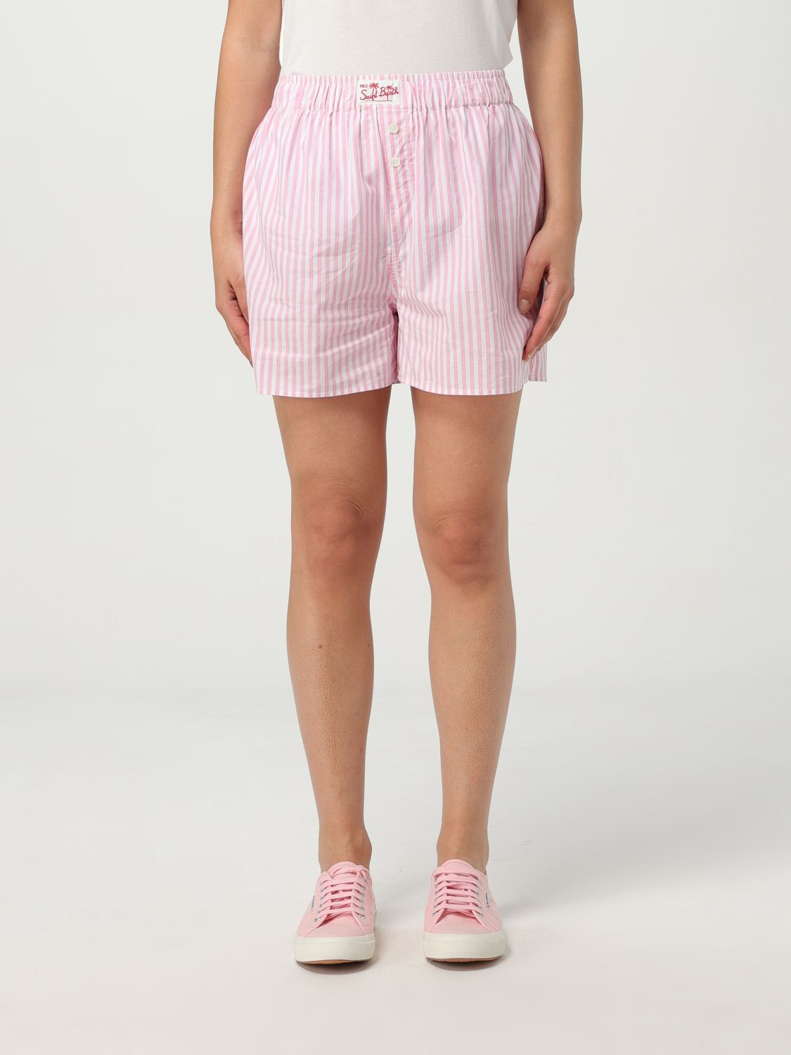 Shop Mc2 Saint Barth Short Woman Color Blue