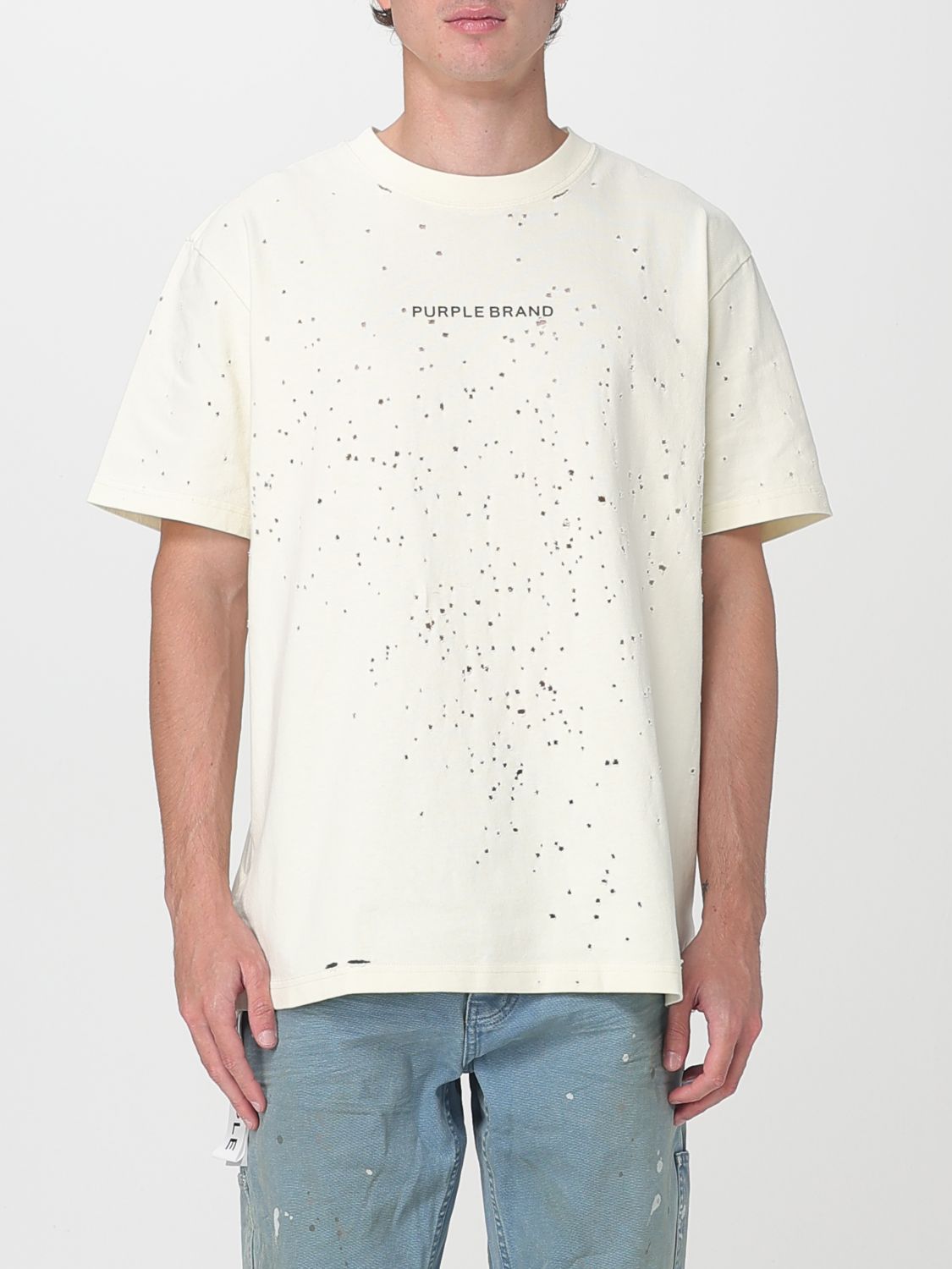Purple T-shirt  Herren Farbe Gelb In White