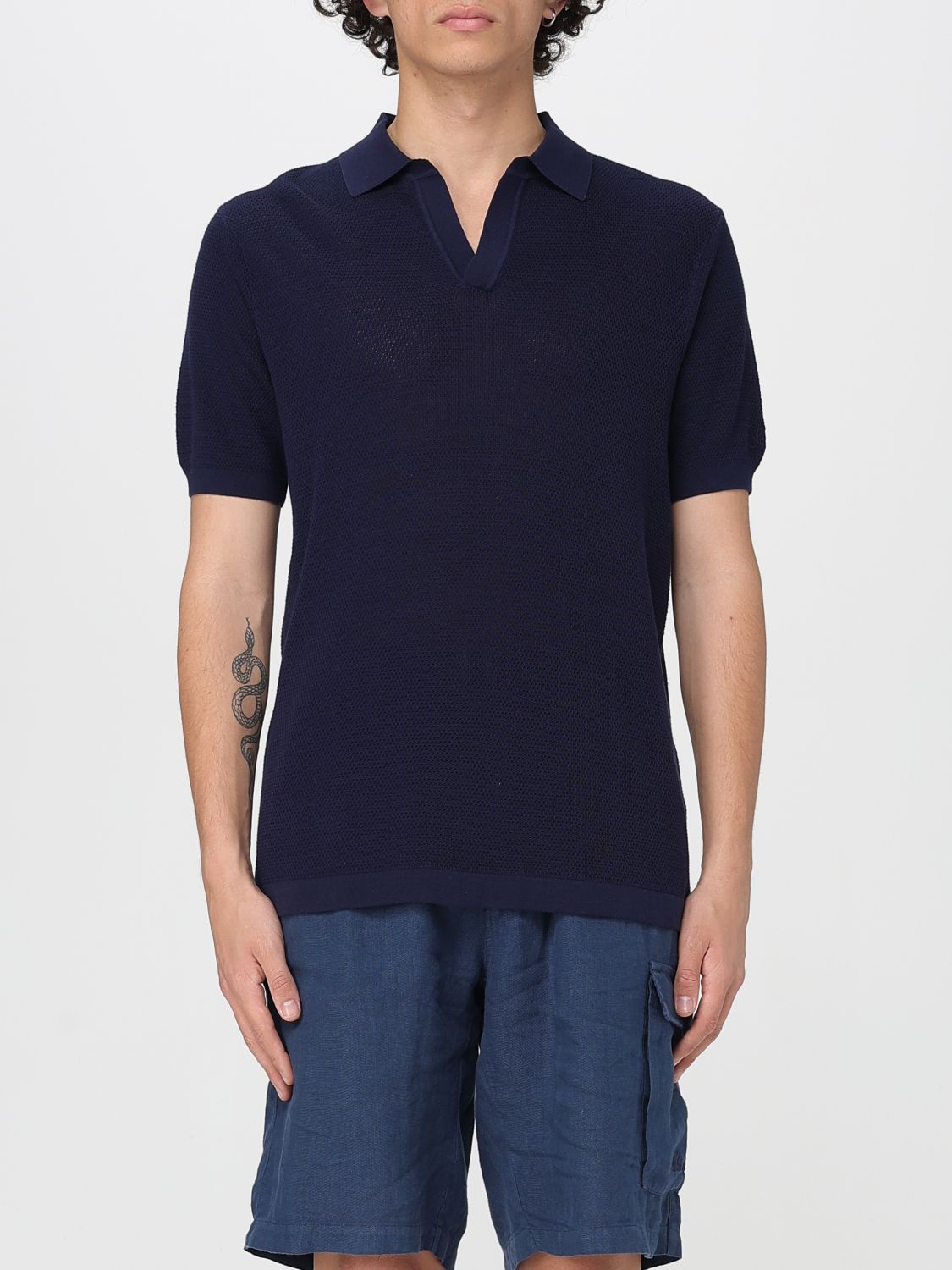 Shop Mc2 Saint Barth Polo Shirt Men Color Blue