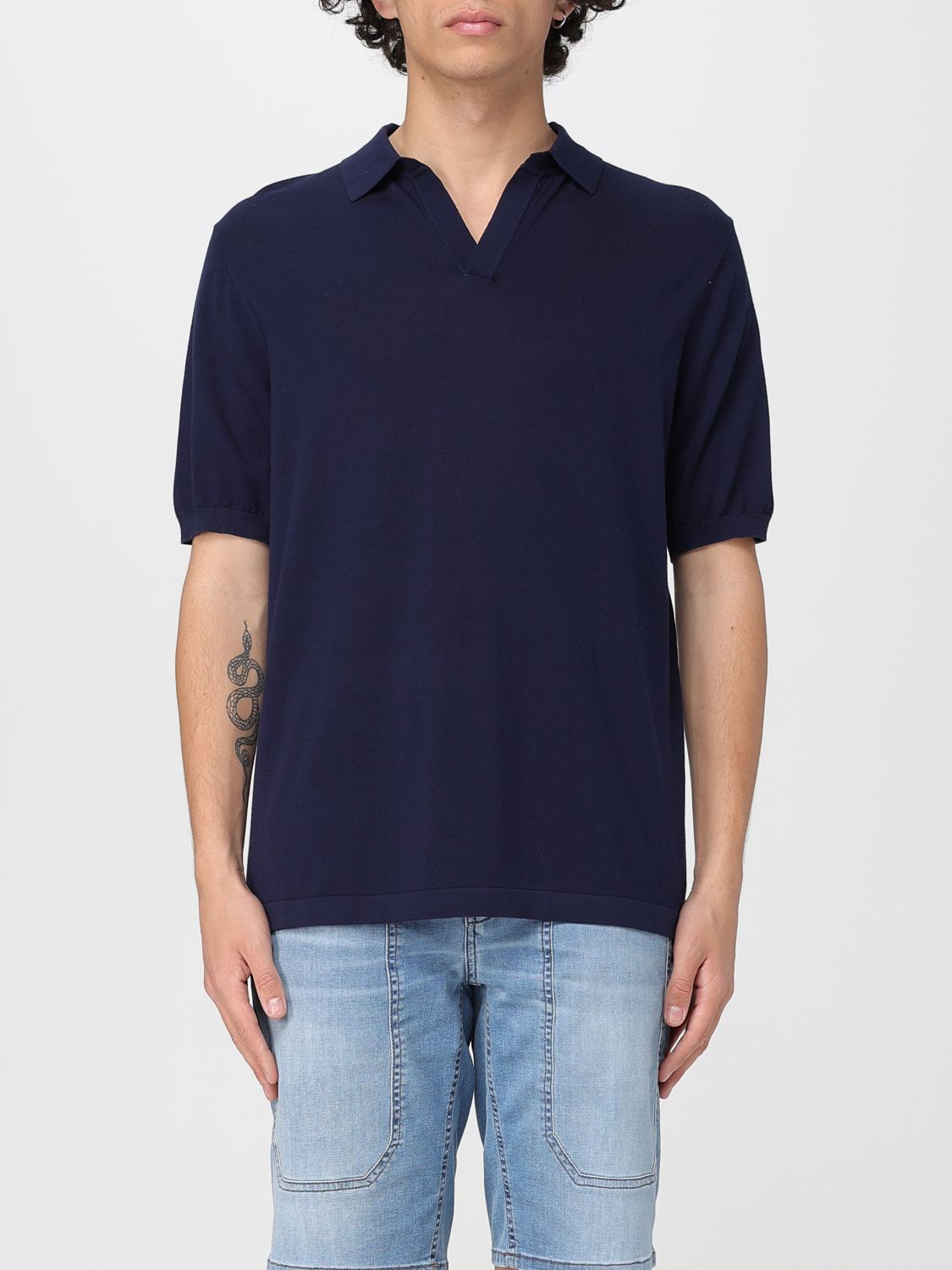 Shop Mc2 Saint Barth Polo Shirt Men Color Navy