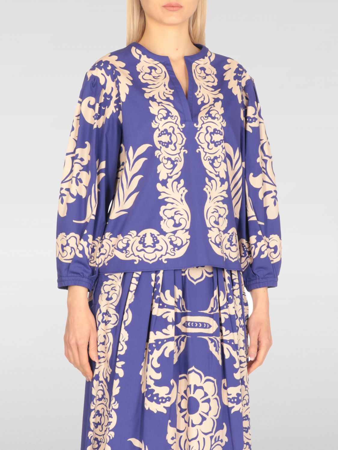 Etro Blue And White Paisley Blouse