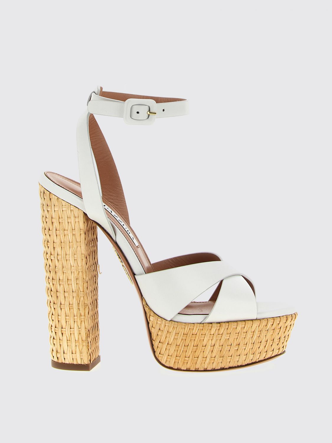 Aquazzura Sunseeker 140 Leather Platform Sandals