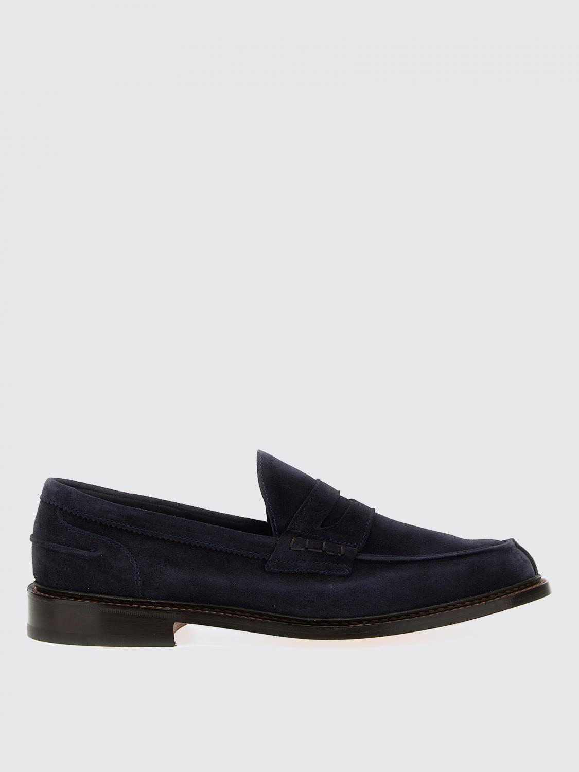 Tricker's Suede Loafers With Round Toe And Penny Strap