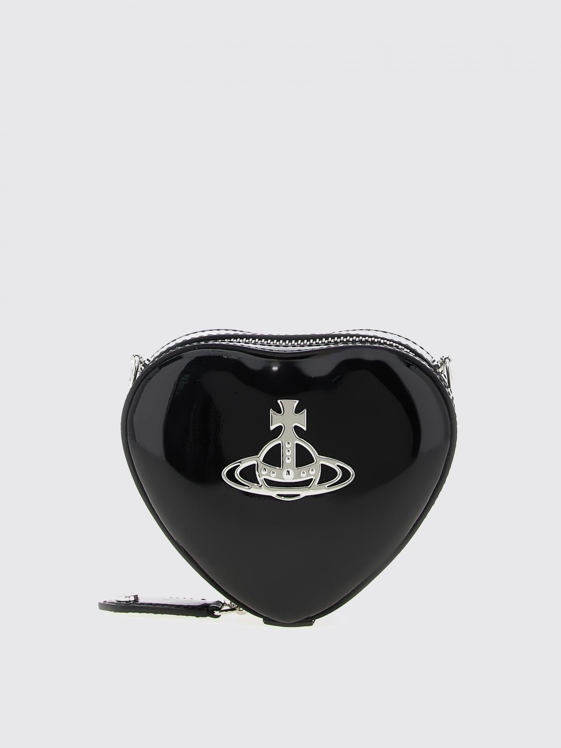 Vivienne Westwood Heart Shape Cross-body Bag With Adjustable Strap In Black